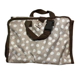 Thirty One Tri Fold Hanging Organizer Makeup Travel Case w/ Handle Lots of Dots